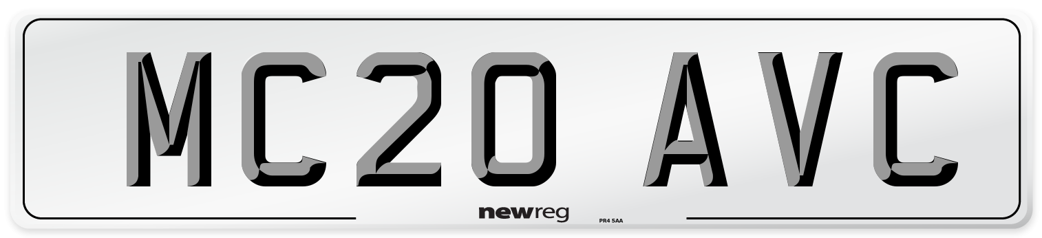 MC20 AVC Number Plate from New Reg